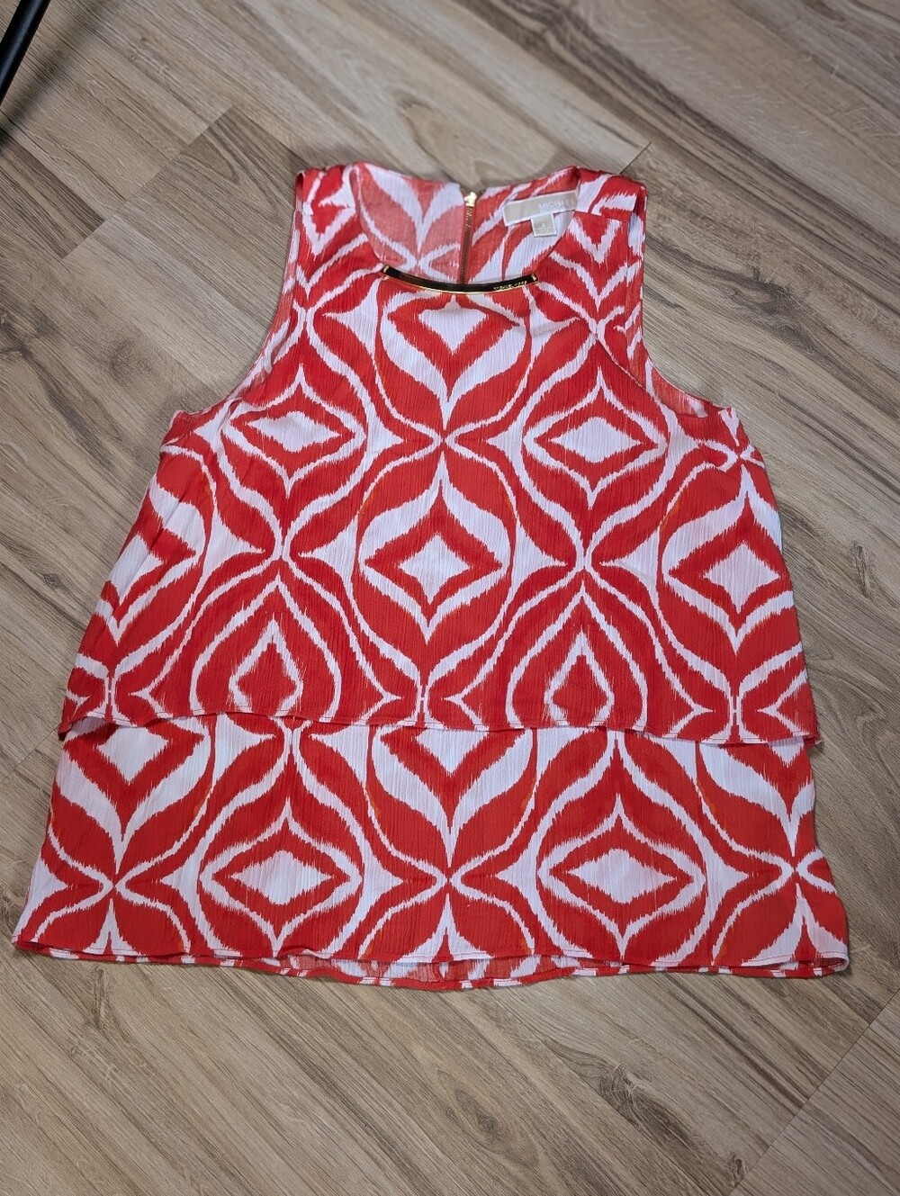 Michael Kors Blouse Tank Orange White Size 2